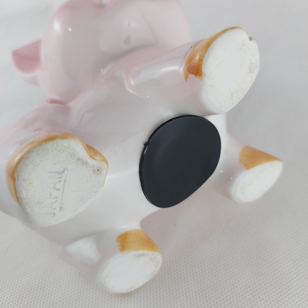Vintage Kitsch Pink Ceramic Piggy Bank Japan Collectable Mid Century - Picture 11 of 14